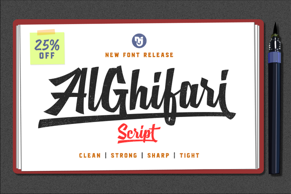 AlGhifari Script: A Sharp, Upright Display Font for Campaign Headlines